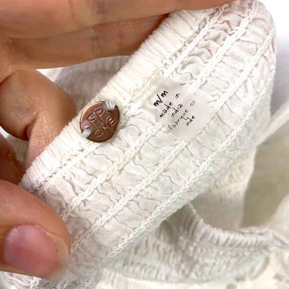 FP Free People One Crochet Boho Festival Bralette Crop Top White Medium - Picture 5 of 5